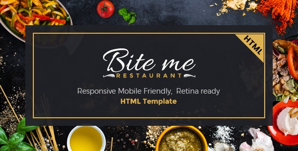 دانلود قالب سایت BiteMe - قالب صفحه فرود حرفه ای رستوران HTML