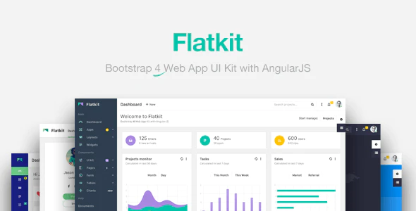 دانلود قالب سایت Flatkit - قالب UI Kit مدیریت و داشبورد حرفه ای