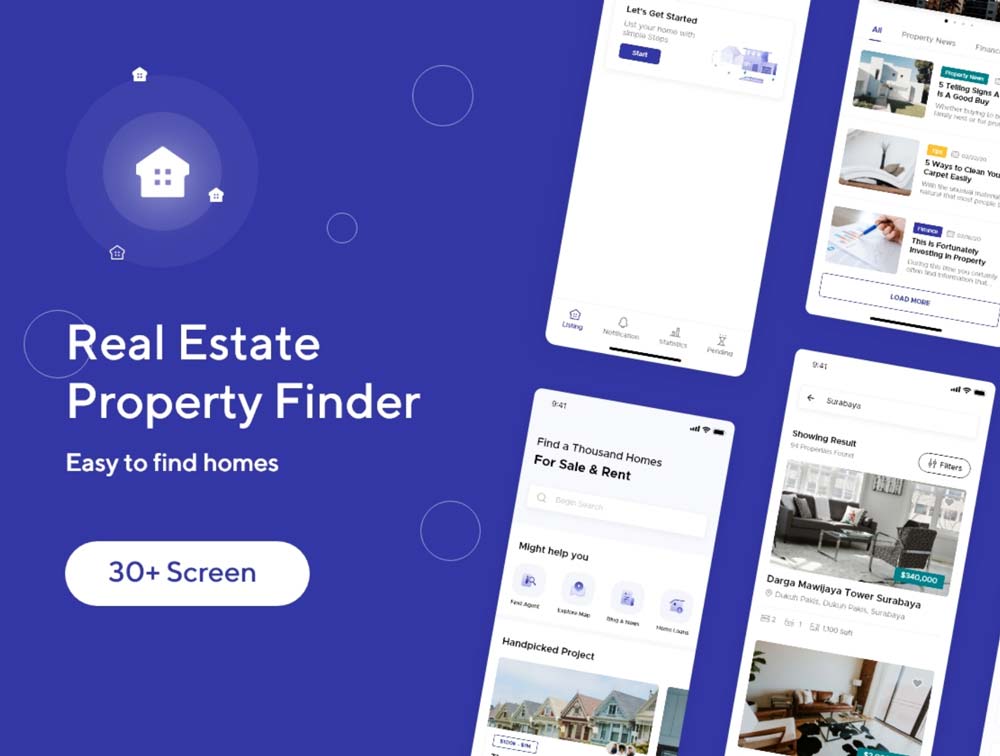 دانلود UI Kit موبایل Real Estate Property Finder App