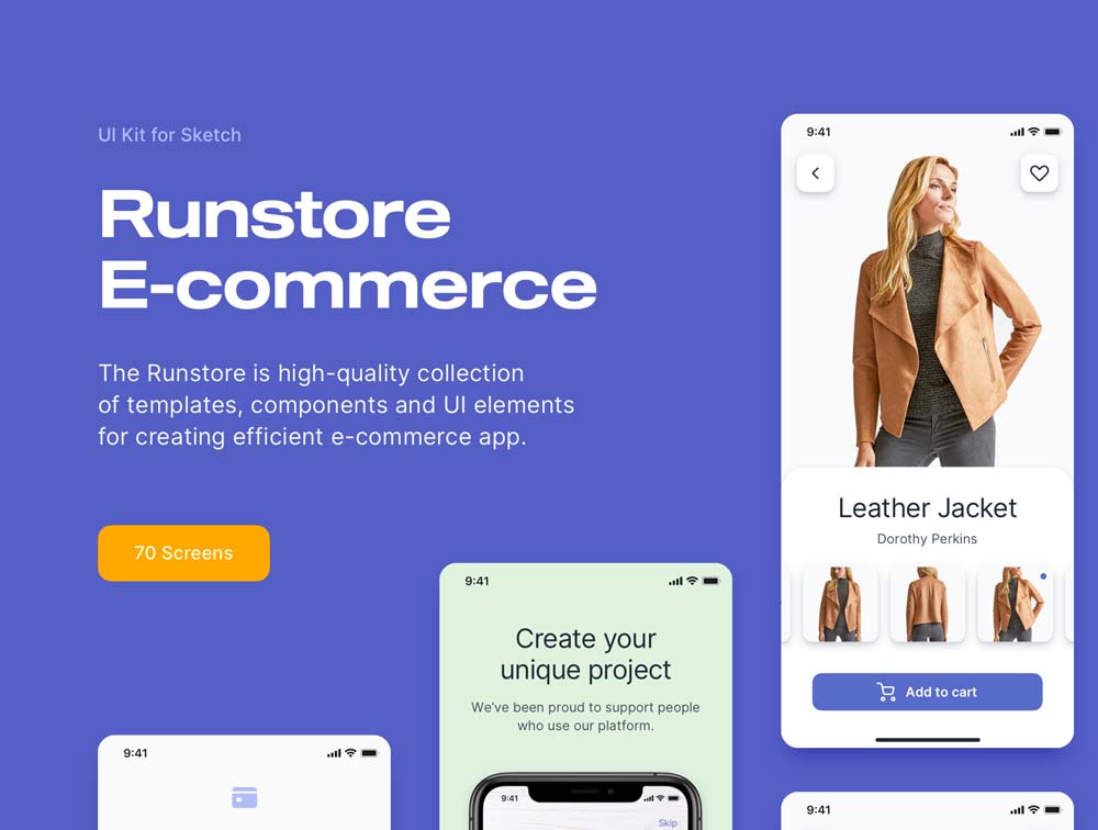 دانلود UI Kit اپلیکیشن موبایل فروشگاهی Runstore