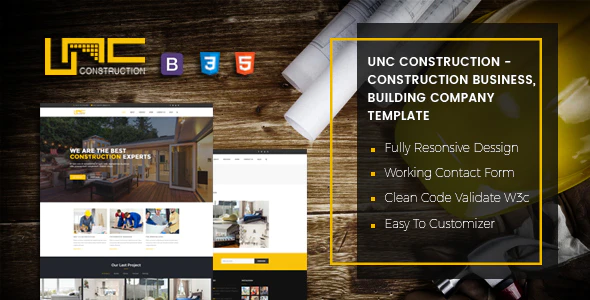 دانلود قالب سایت Unc Construction - قالب ساخت و ساز و معماری HTML