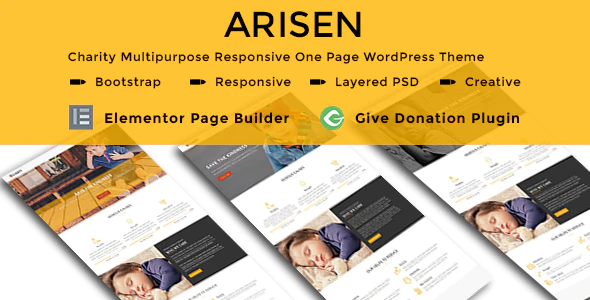 دانلود قالب سایت ARISEN - قالب چند منظوره و تک صفحه ای HTML