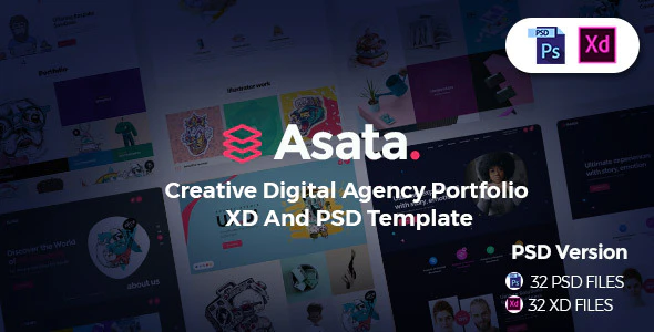 دانلود قالب سایت Asata - قالب خلاقانه و شرکتی لایه باز PSD و XD