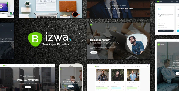 دانلود قالب سایت Bizwa - قالب شرکتی و کسب و کار پارالاکس HTML