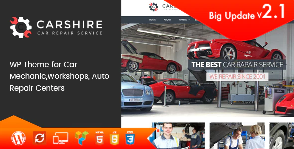 دانلود قالب وردپرس Car Shire - پوسته مکانیکی و تعمیرات خودرو وردپرس