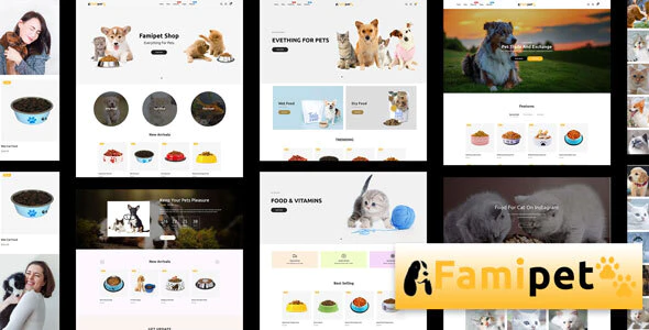 دانلود قالب شاپیفای Famipet - قالب فروشگاه حیوانات خانگی حرفه ای
