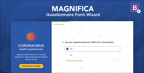 دانلود قالب سایت Magnifica - فرم پرسشنامه کرونا ویروس آماده