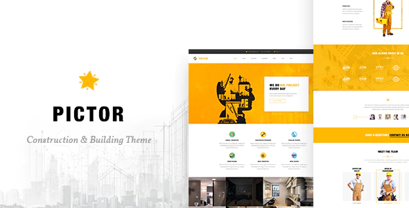 دانلود قالب سایت Pictor - قالب ساخت و ساز و معماری HTML