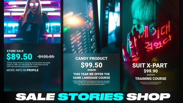 دانلود پروژه افتر افکت Sale Online Shop Stories - مجموعه استوری های اینستاگرام