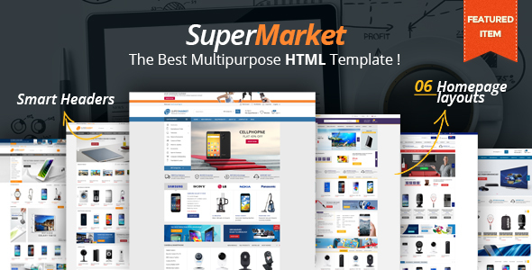 دانلود قالب سایت SuperMarket - قالب فروشگاهی حرفه ای HTML