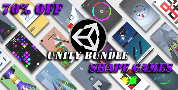 دانلود سورس اپلیکیشن اندروید Unity Shape Games Bundle