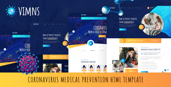 دانلود قالب سایت Vimns - قالب پزشکی مراکز مقابله با ویروس کرونا HTML