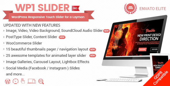 WP1 Slider Pro WordPress Responsive Touch Slider
