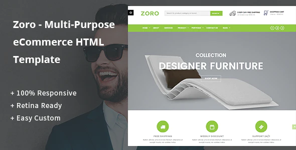 دانلود قالب سایت Zoro - قالب چند منظوره و فروشگاهی HTML