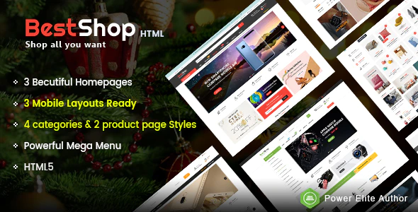 دانلود قالب سایت BestShop - قالب فروشگاهی و چند منظوره HTML
