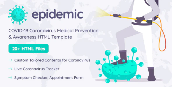 دانلود قالب سایت Epidemic - قالب سایت پیشگیری از ویروس کرونا (COVID-19)