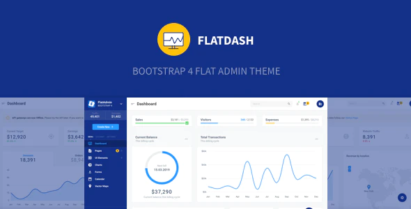 دانلود قالب سایت FlatDash - قالب مدیریت و داشبورد بوت استرپ 4