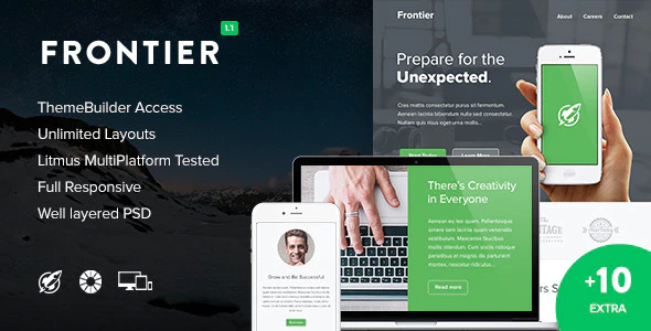 دانلود قالب سایت Frontier - مجموعه 10 قالب اعلان و خبرنامه HTML