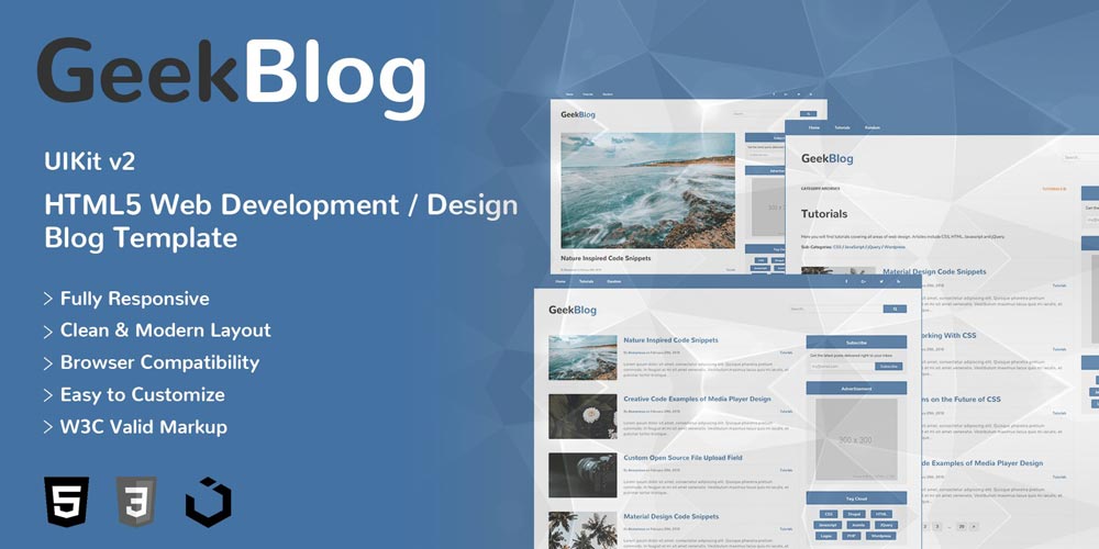 دانلود قالب سایت GeekBlog - قالب وبلاگ توسعه دهندگان وب HTML5