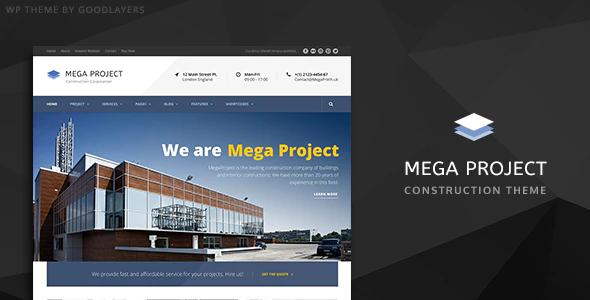 دانلود قالب وردپرس Mega Project - پوسته ساخت و ساز حرفه ای وردپرس