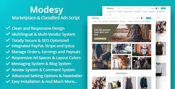 دانلود اسکریپت Modesy - راه اندازی سایت نیازمندی ها و ثبت آگهی