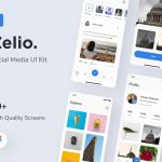دانلود UI Kit اپلیکیشن موبایل شبکه اجتماعی Zelio - برپایه iOS
