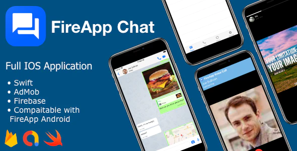 دانلود سورس اپلیکیشن iOS پیام رسان FireApp Chat - مشابه واتس‌اپ