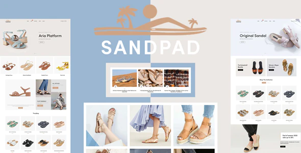 دانلود قالب شاپیفای Sandpad - قالب فروشگاه کیف و کفش شاپیفای