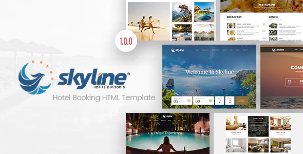 دانلود قالب سایت SkyLine - قالب رزرواسیون حرفه ای هتل HTML