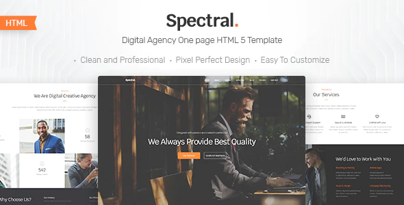 دانلود قالب سایت Spectral - قالب تک صفحه ای و شرکتی HTML5