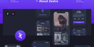 دانلود UI Kit اپلیکیشن موبایل تناسب اندام Zestra Fitness