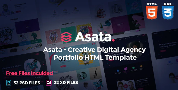 دانلود قالب سایت Asata - قالب خلاقانه شرکتی و نمونه کار HTML