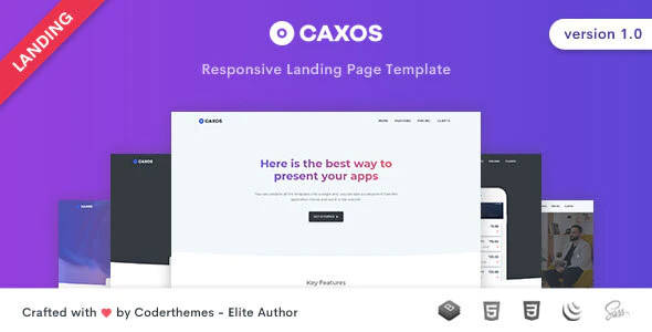 دانلود قالب سایت Caxos - قالب صفحه فرود مدرن و خلاقانه HTML5