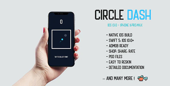 دانلود سورس اپلیکیشن iOS بازی جذاب Circle Dash