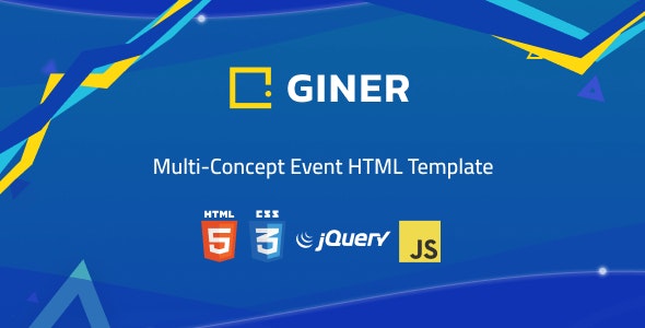 دانلود قالب سایت Giner - قالب چند منظوره مدیریت رویداد HTML