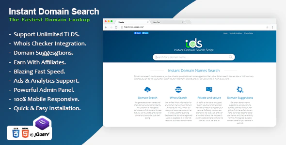 دانلود اسکریپت Instant Domain Search - جستجوگر حرفه ای دامین