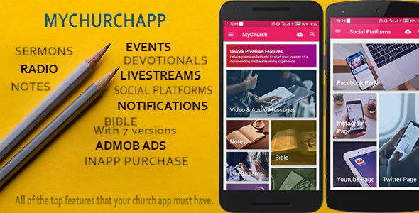 دانلود سورس اپلیکیشن اندروید My Church App - به همراه پنل مدیریت
