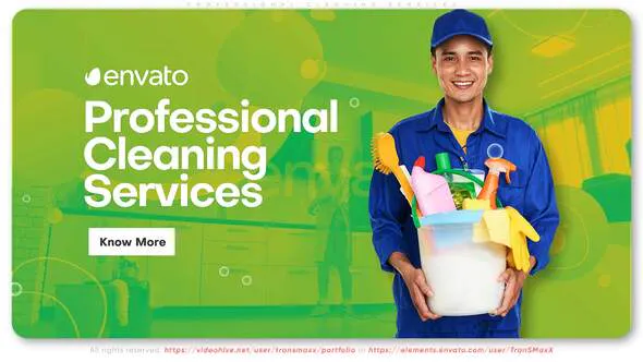 دانلود پروژه افتر افکت Professional Cleaning Services Promo