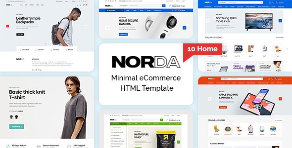 دانلود قالب سایت Norda - قالب فروشگاهی چند منظوره و واکنش گرا HTML