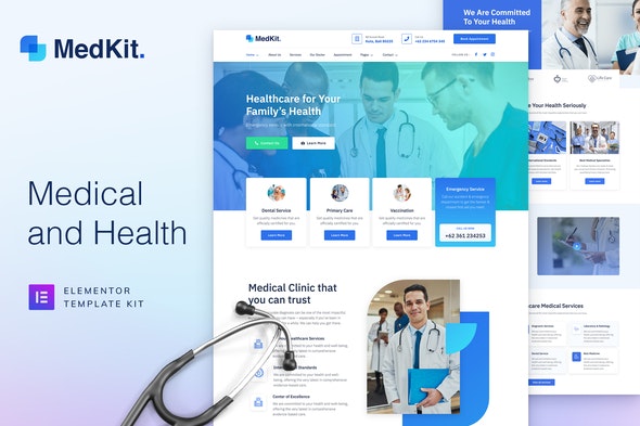 دانلود قالب المنتور MedKit - پوسته پزشکی و سلامت حرفه ای وردپرس