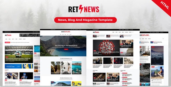 دانلود قالب سایت Retnews - قالب مجله خبری و وبلاگ حرفه ای HTML