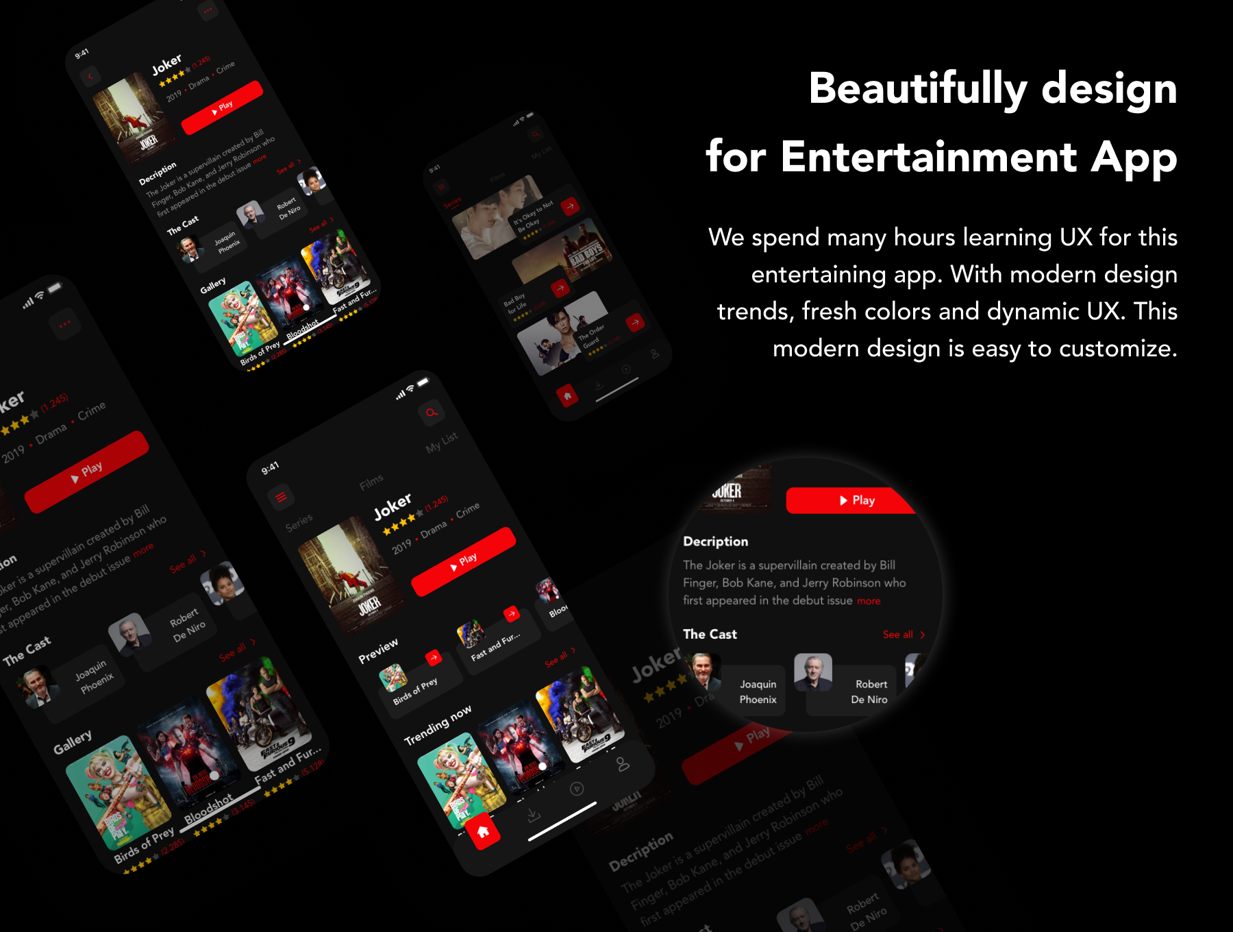 دانلود UI Kit اپلیکیشن موبایل فیلم و سریال WaFilm
