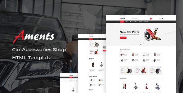 دانلود قالب سایت Aments - قالب فروشگاهی لوازم یدکی خودرو HTML
