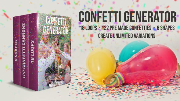 دانلود پروژه افتر افکت Confetti Generator Bundle