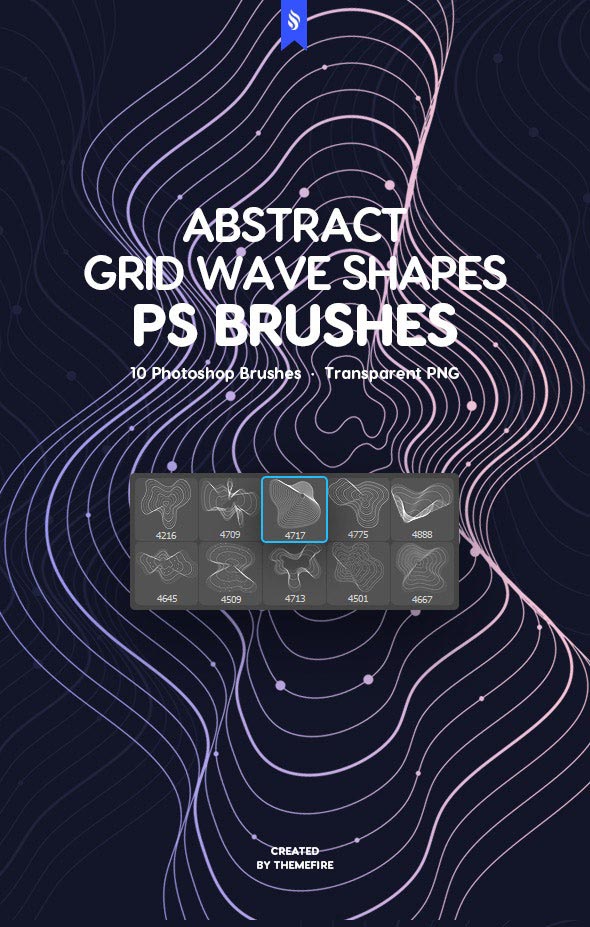دانلود براش فتوشاپ Grid Wave Shapes
