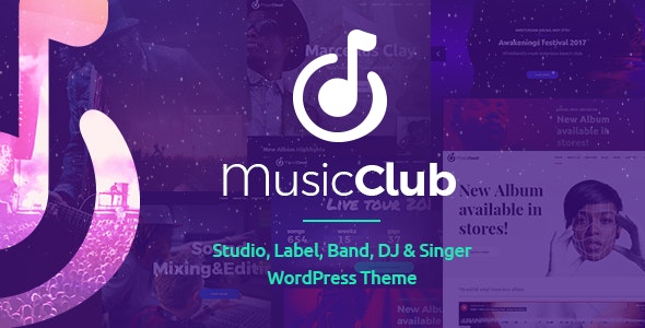 دانلود قالب وردپرس Music Club - پوسته موسیقی و سرگرمی وردپرس
