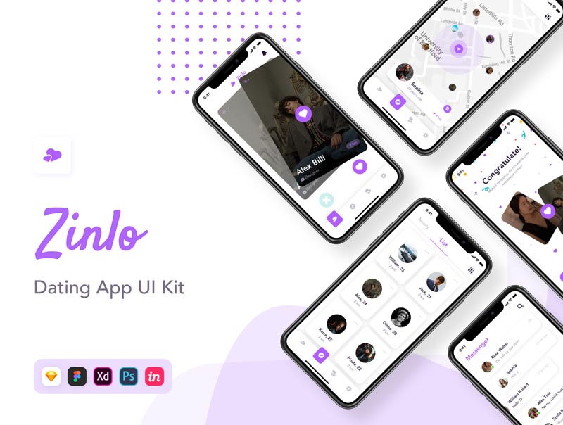 دانلود UI Kit اپلیکیشن موبایل Zinlo