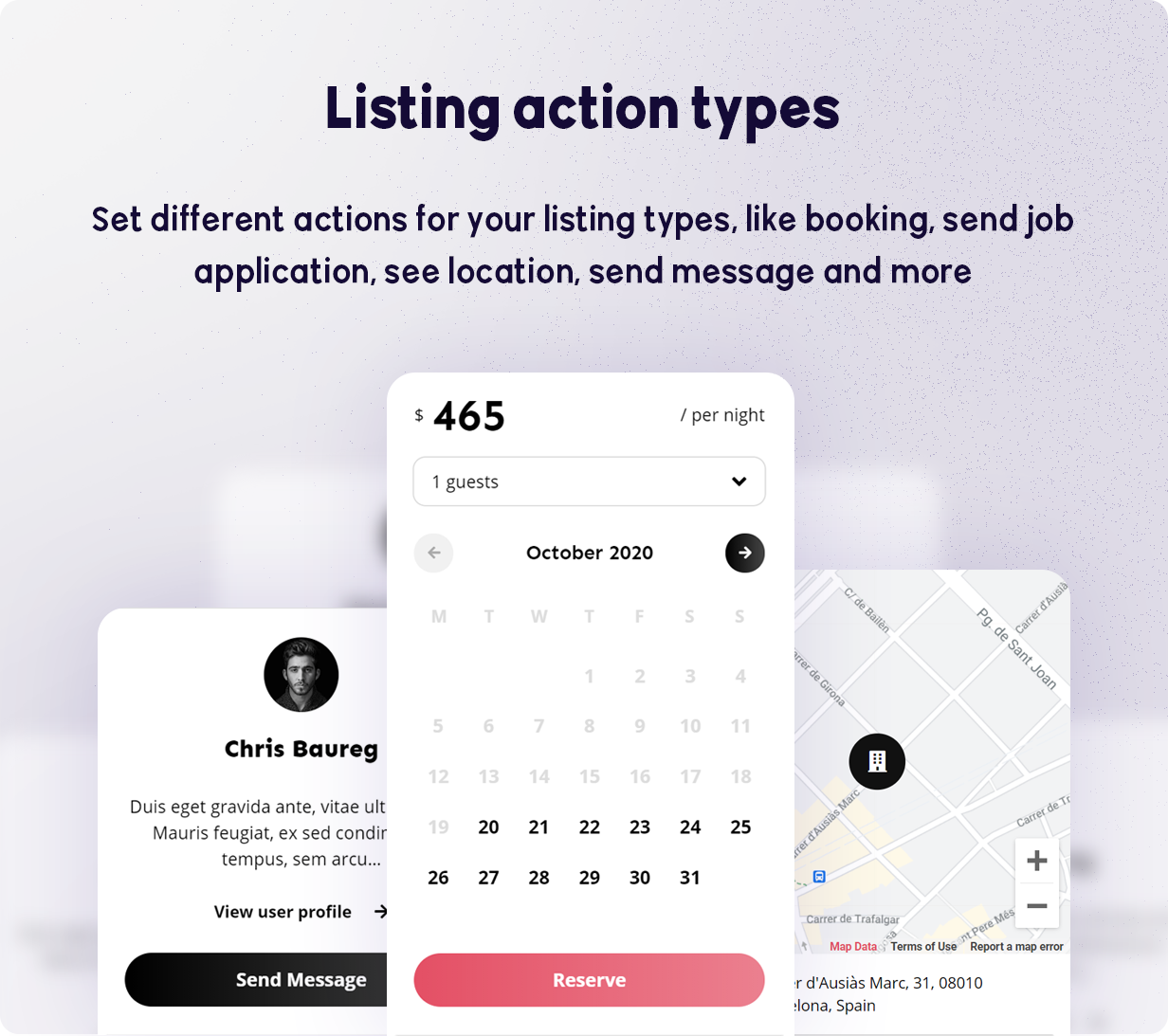 BRIKK- listing and directory WordPress theme - listing action types