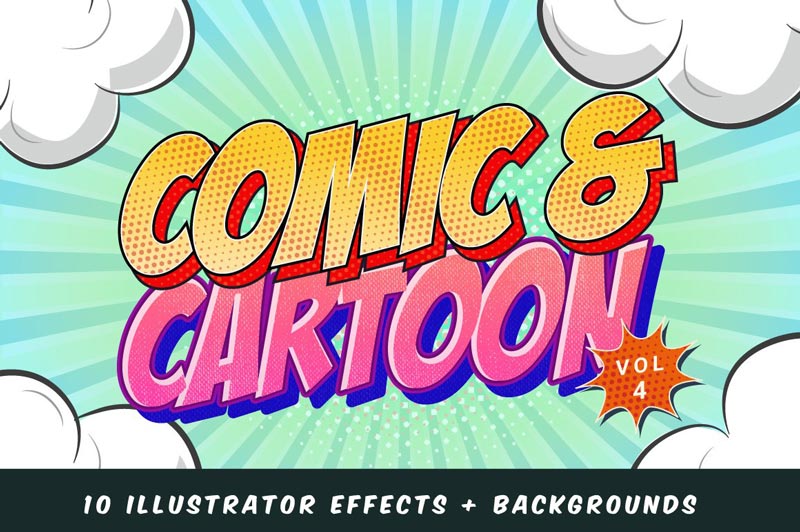 دانلود وکتور Comic and Cartoon Text Effects