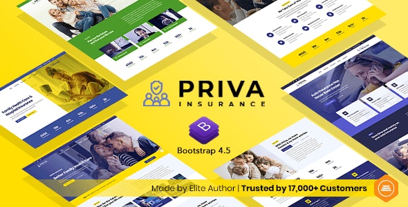 دانلود قالب سایت Priva - قالب سایت شرکت بیمه حرفه ای HTML